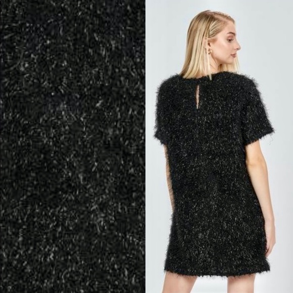 🔴🆕Fuzzy Sparkle Shift Dress - Picture 4 of 10